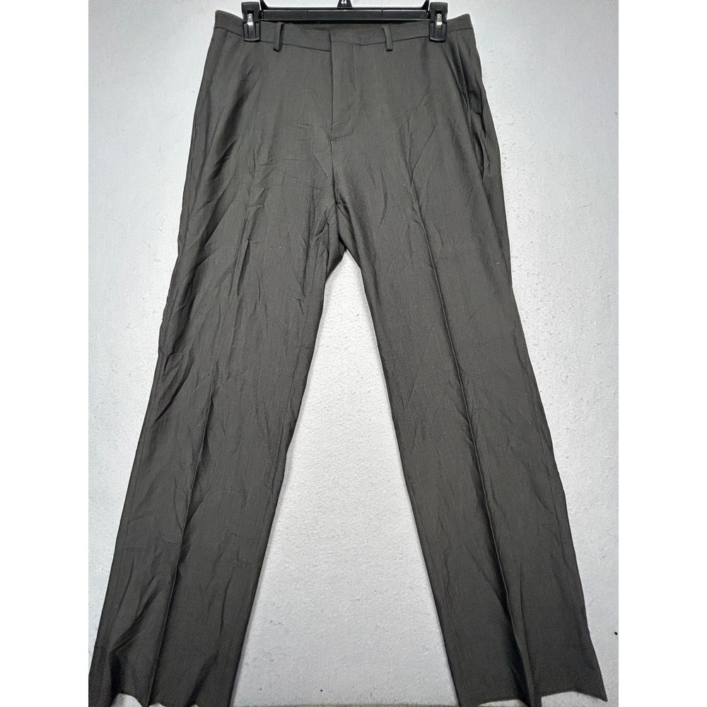 Calvin Klein Dress Pants Polyester Rayon Gray 34x32 Mens